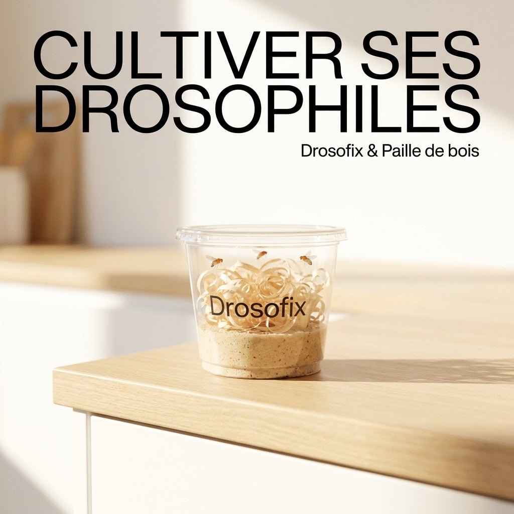 Cultiver ses drosophiles à la maison : Drosofix, gobelets, paille de bois - TerraLife